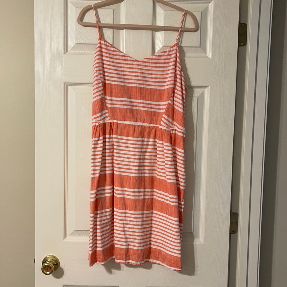 Beautiful Orange & White Spaghetti Strap Dress